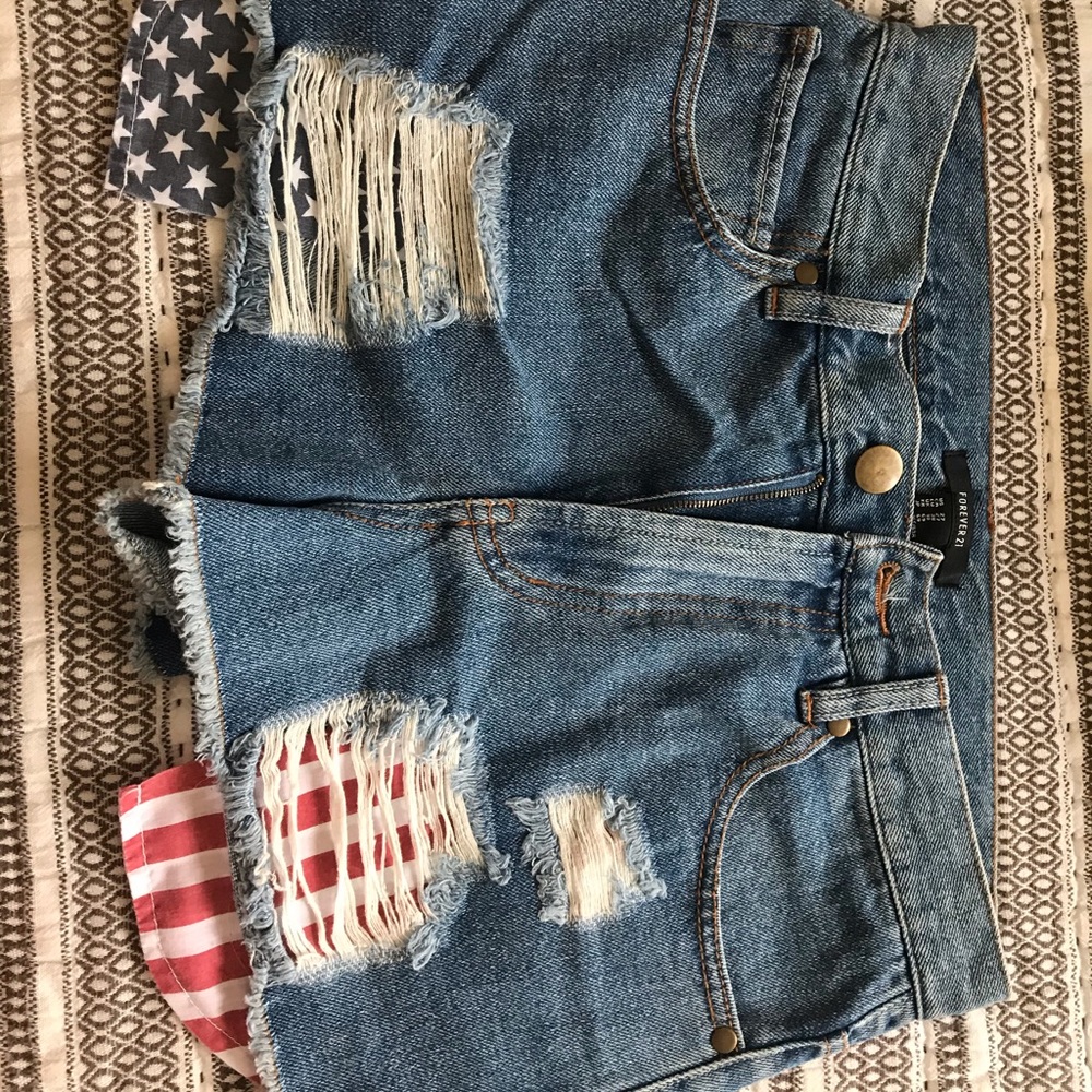 Forever 21 American Flag Shorts